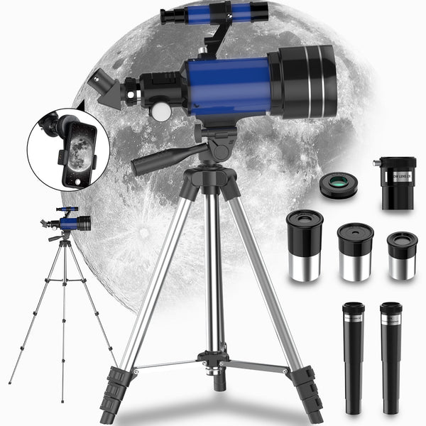 YouYeap Telescopes for Kids and Beginners 70mm Aperture 300mm Telescope with Phone Adapter