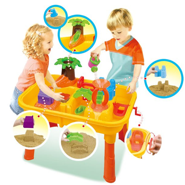 Inolait Water Table for Toddlers, Kids Play Sand & Water Table 2 in 1 Summer Beach Toys for Outside Activity