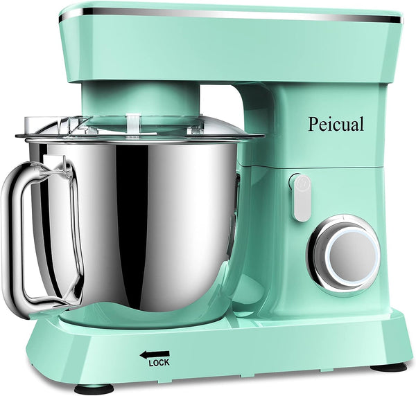 Stand Mixer for Peicual 380W 10P Speed High-Performance Tilt-Head Electric Kitchen Mixer 4.75Qt Stainless Steel Bowl with Dough Hook Flat Beater Wire Whisk  Splash Guard