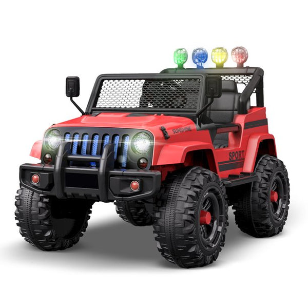 Inolait 12V Kids Ride on Truck, Electric Jeep Car with Parent Remote Control, Light, Music - Red