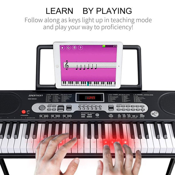 Inolait 61 Key Electric Keyboard Set with Lighted Keys Portable Piano Kit