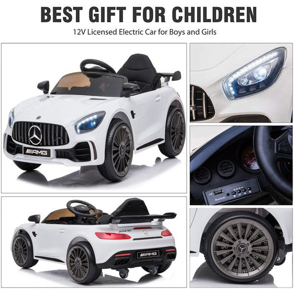 Inolait Mercedes AMG GT Ride on Car Licensed 12V Benz Kids Electric Car, White