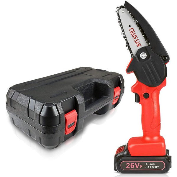 Handheld Cordless 4 inch mini Chainsaw, Electric Small Chainsaw Powered by Battery